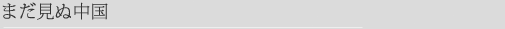 まだ見ぬ中国